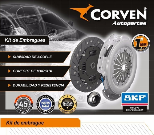 Kit De Embrague Volkswagen Gacel 1.6 D 92/94 Corven