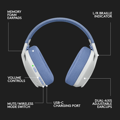 Imagen 8 de 10 de Auricular Gamer Inalámbrico Logitech G435 Lightspeed Blanco
