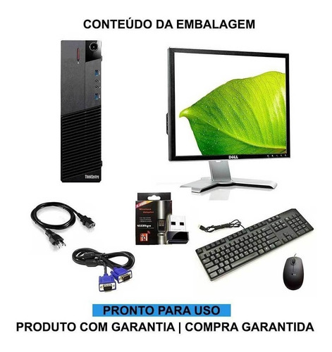 Imagem 2 de 8 de Cpu Lenovo M92 Core I3 3ªg 4gb Ssd 120gb + Monitor 17