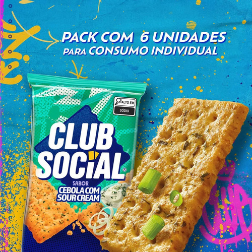 12 Biscoito Salgado Club Social Cebola Com Sour Cream 141g