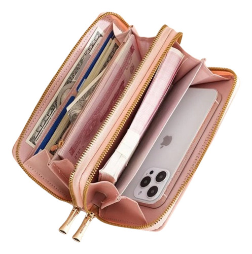 // Cartera Larga Con Cremallera Para Mujer, Moda Japonesa