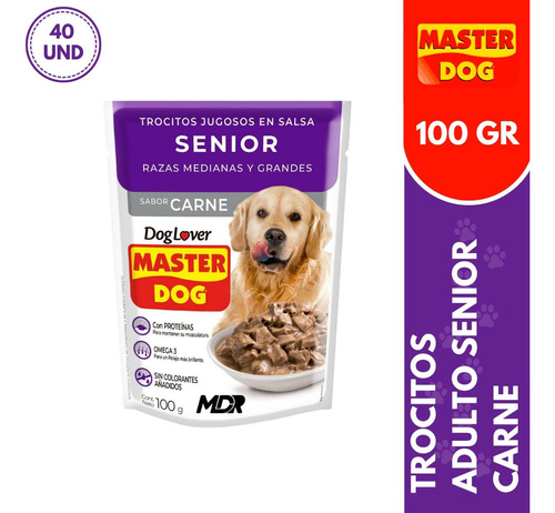 Master Dog Trocitos Jugosos Sachet 100gr X40 Und | Mdr