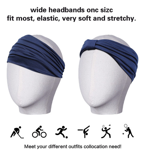 Juego De 6 Diademas Anchas For Mujer, Antideslizantes,