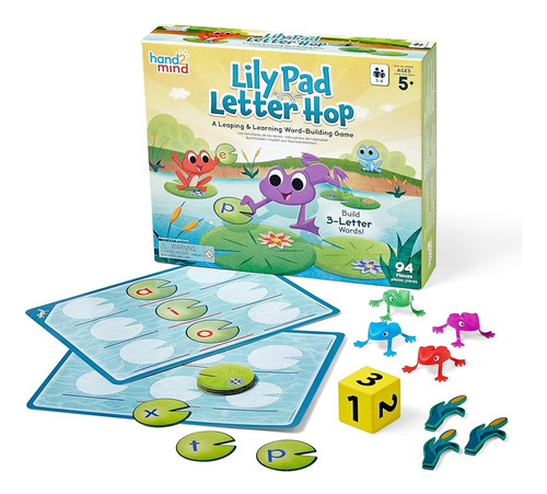 Hand2mind Lily Pad Letter Hop, Juegos De Palabras Cvc, Juego
