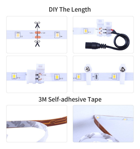 Tira De Luces Led Blancas De 15 Metros Con Control Remoto