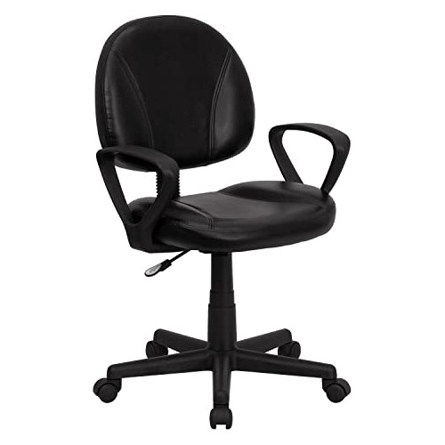 Silla De Oficina Ergonómica En Piel Sintética Negra.