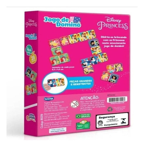 Imagem 3 de 3 de Jogo Dominó Princesas Disney - Toyster 8009
