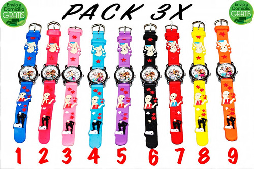 Pack Reloj De Niña 3d Frozen  Hermosos Elsa Y Anna