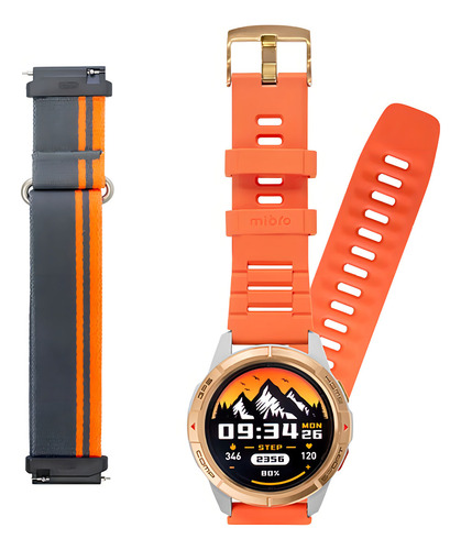 Smartwatch Mibro Gs Active Xpaw016 Resistente À Água Com Gps Caixa Laranja Pulseira Laranja