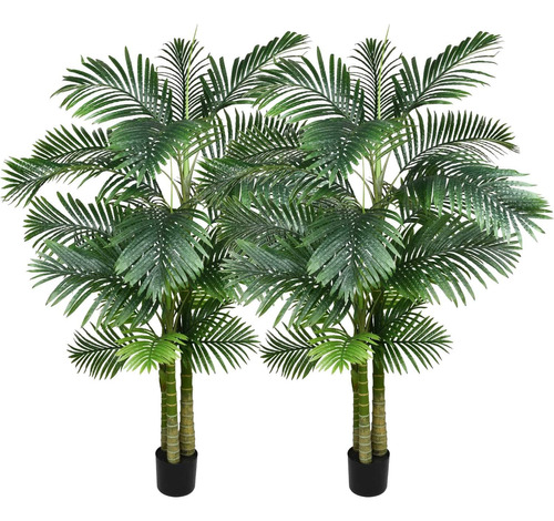 Paquete De 2 Plantas Artificiales De Palmera Areca, Palmera