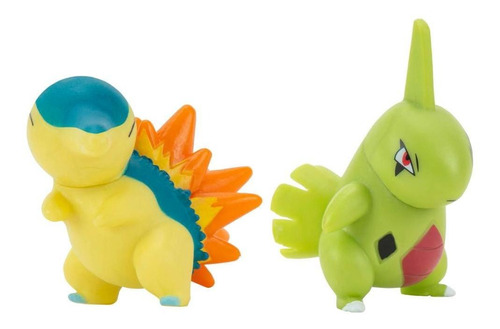 Pokemon - 2 Figuras De Ação De 5cm - Larvitar E Cyndaquil