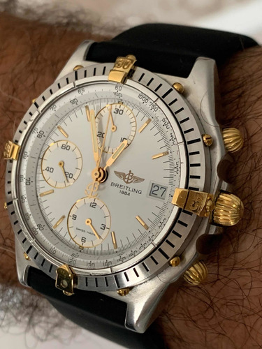 Relógio Breitling Aço Detalhes Em Ouro 18k,automático 39mm.