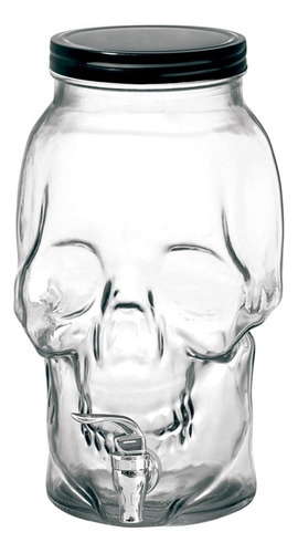 Dispensador Suqueira De Vidro Caveira Skull 5 Litros