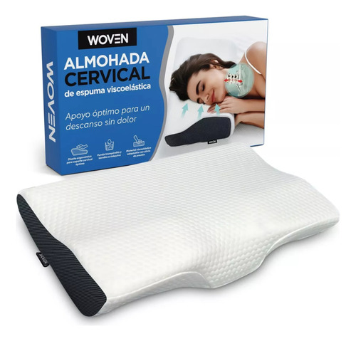 Almohada Ortopédica Cervical Woven Soporte Ergonómico De Espuma Viscoelástica