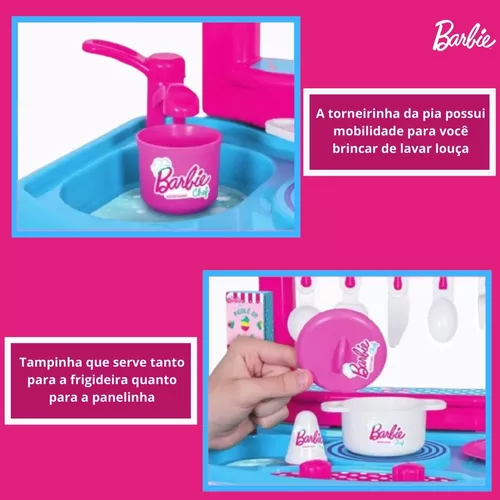 Cozinha Infantil Barbie Cheff Cotiplás 2228 com Acessórios