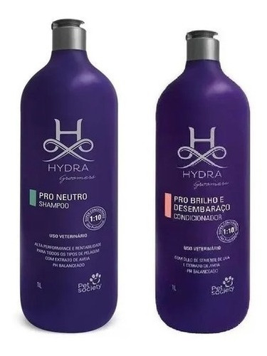 Shampoo Neutro + Condicionador Brilho E Desembaraço 1l Hydra