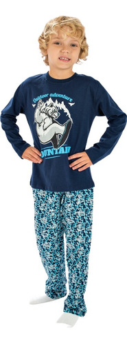 Pijama Infantil Menino - 100% Algodão - Manga Longa