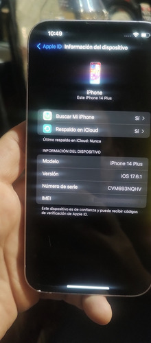 Iphone 14 Plus (256 Gb) Morado 96% Batería Seminuevo!!! Lavanda (Usado)