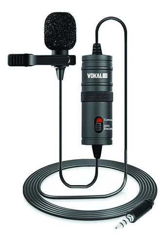 Microfone Condensador Lapela Vokal Slm10 Para Celular C/ Fio
