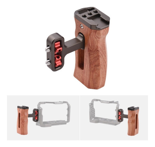 Imagem 2 de 5 de Punho De Madeira P/ Suportes Cage Smallrig Hendle Universal