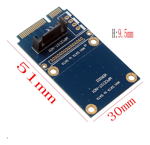 Convertidor Msata Mini Pci-e Sata Ssd A Disco Duro Sata De 7