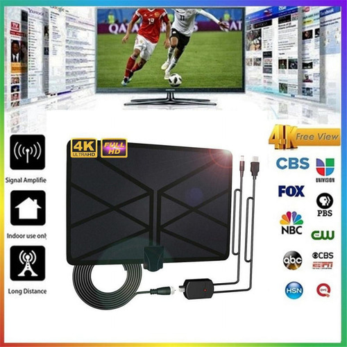 Antena De Tv Digital Para Interiores De 4k Con Amplificador,