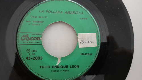 Vinilo Single De Tulio Enrique Leon La Pollera Amarilla (y19