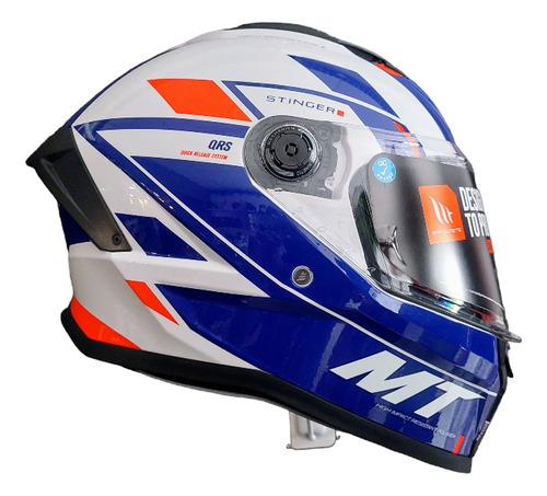 Casco Integral Mt Stinger 2 E7 Perla Brillo-allmotors-