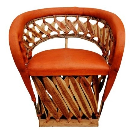 Silla Equipal Modelo Acapulco Color Naranja 