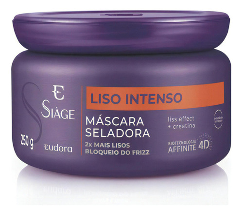 Máscara Capilar Siàge Liso Intenso 250g Versão Eudora