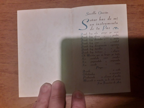 Antiguo Oración Aca Acción Católica Argentina Año 1960 (Usado)