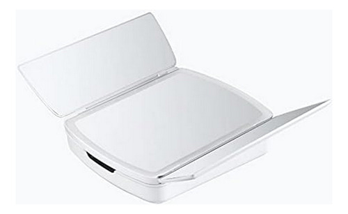 Espelho Maquiagem Dobrável Camarim Led/touch Usb/pilhas Moldura Branco