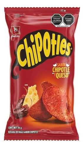 17 Pzas Frituras Chipotles Barcel Chipotle Y Queso 80 G