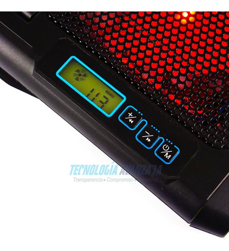 Cooler Para Laptop 4 Ventiladore Led C/ Pantalla Lcd 5 Nivel