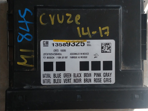 Módulo Bcm Chevrolet Cruze 14-17 13589325 Ml845 (Usado)