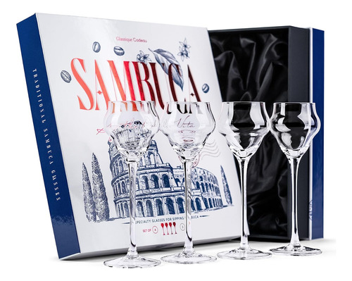 Juego De 4 Vasos De Vidrio Sambuca Y Cordial | 3 Onzas ...