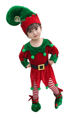 Disfraz De Navidad Para Niña, Vestido De Princesa Elfo Verde