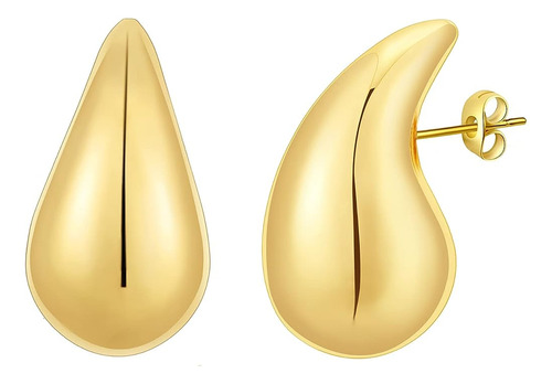 Pendientes Dupes Chunky Gold Hoop Aretes Para Mujeres, Pendi