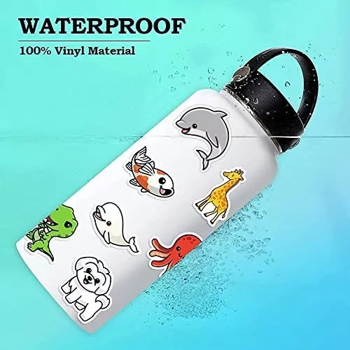 Animal Stickers For Kids - Cute Water Bottle Stickers - Waterproof