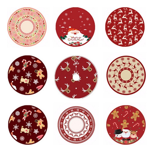 Pie Arbol De Navidad 90cm Tapete Navideño Falda De Árbol