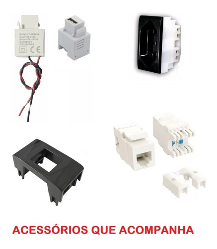 Imagem 2 de 6 de Caixa De Tomada Para Mesas Tomada, Usb 2.1ma, Telefonia Rj11