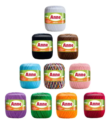 Kit 10 Linha Anne 65m 19g P/ Tricô Crochê Cores Sortidas
