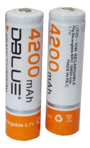 Pack X2 Bateria Recargable 18650 Litio-ion 4200mah 3.7v