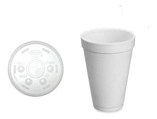 1000 Vasos Con Tapa Plana 14 Onzas Bebida Caliente Y Fría