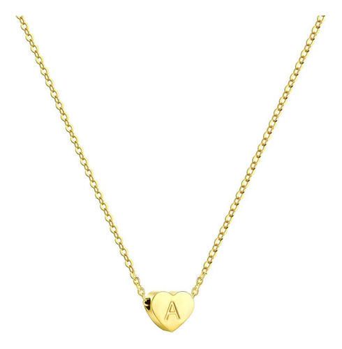 Collar Con Inicial De Corazón Para Mujer Colgante De Corazón