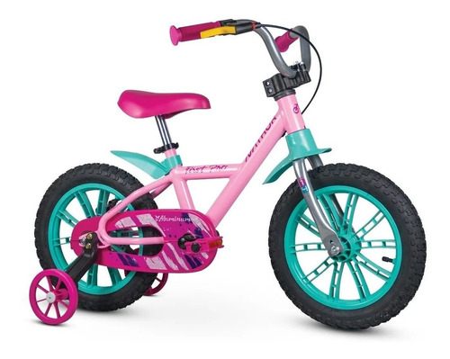 Bicicleta Nathor Aro 14 First Pro Feminina Rosa E Azul 