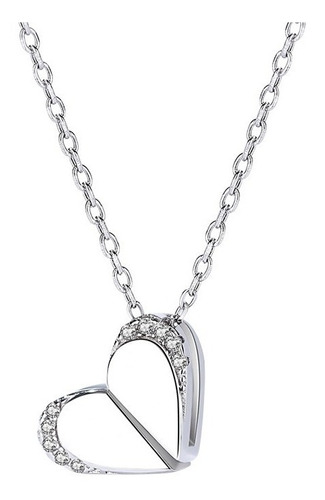 Collar Corazón De Plata 0.925 Con Zirconia - 347