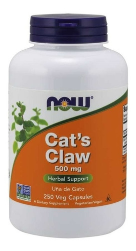 Now Foods | Cat's Claw | Uña De Gato | 500mg | 250 Veg Caps