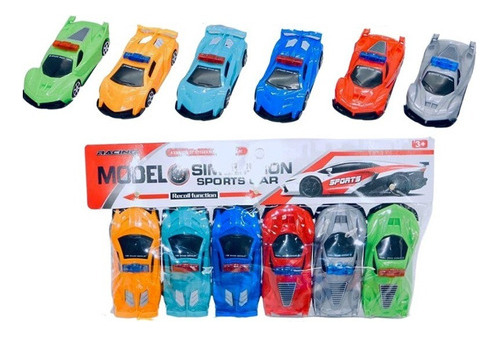 Set *6 Carros Deportivos Carreras Juguete Niños Pequeños