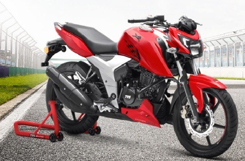 Imagen 10 de 25 de Moto Naked Tvs Rtr 160 4v 2022 Roja En La Calle Patentada !!